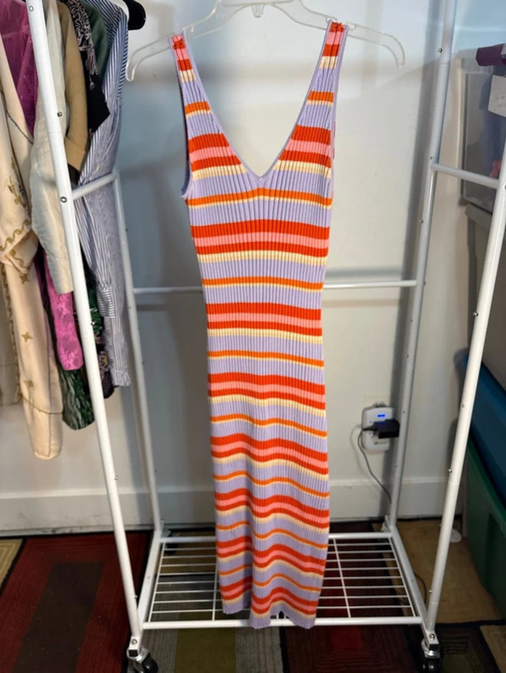 Seafolly Knit Cover-Up Maxi Dress - Colorful Stripe (Size S)